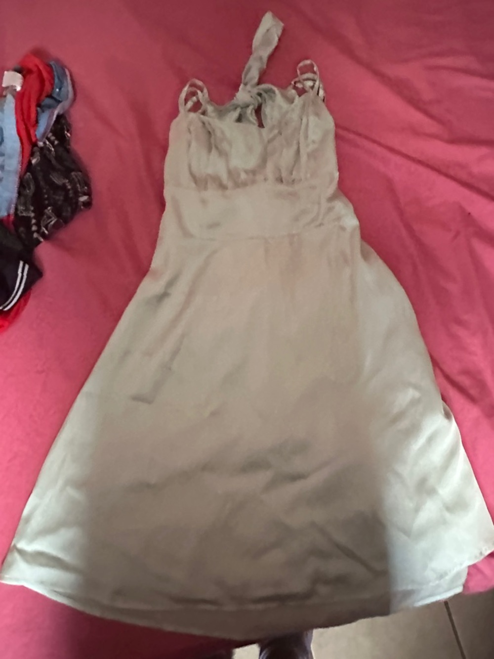 Hollister Olive Green Tie-Strap Mini Dress